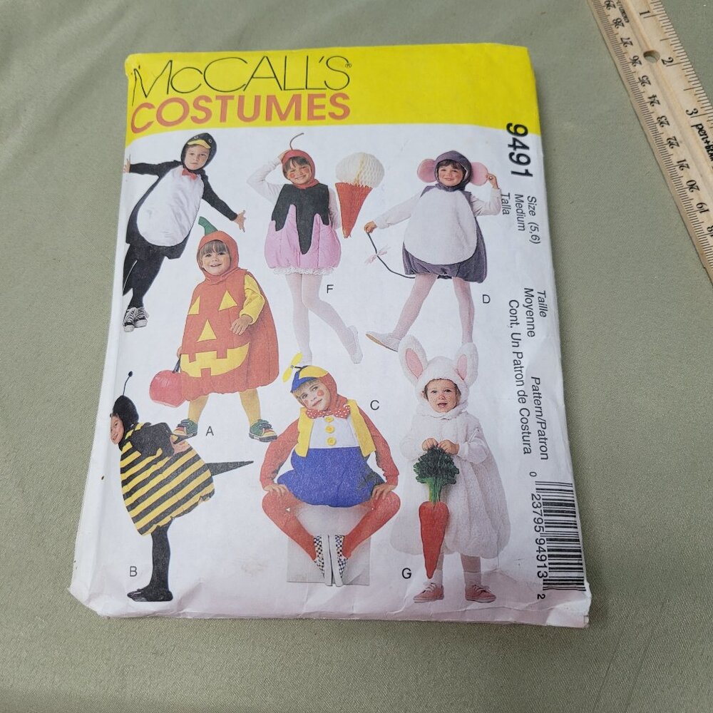 Vintage McCall's Kid's Halloween costumes sewing pattern